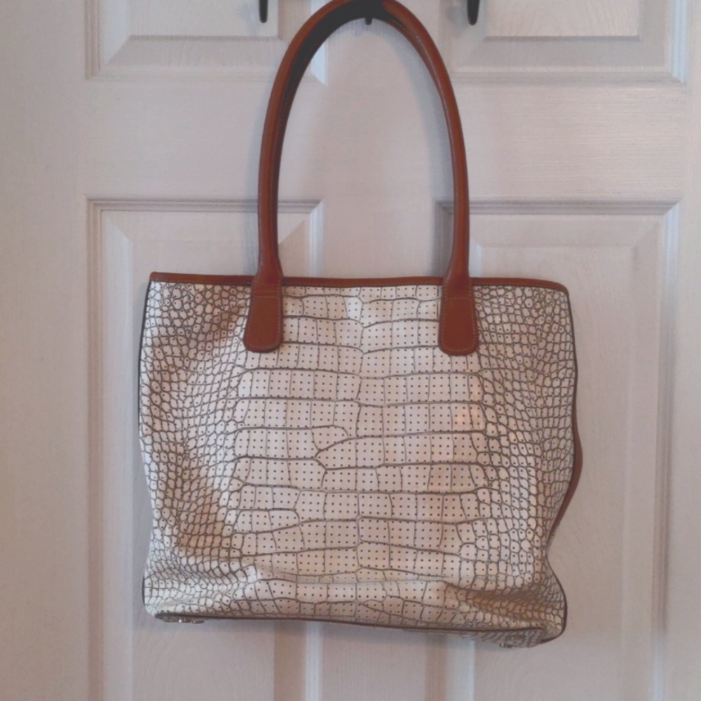 Claudia Firenze White Croc Handbag